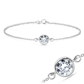 Huge Round CZ Stone Silver Bracelets BRS-585